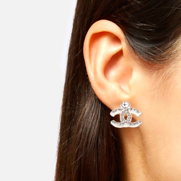 Chanel CC drop Strass/Christal Earrings - Picture 6 of 11